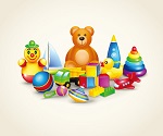 Color childrens toys vector